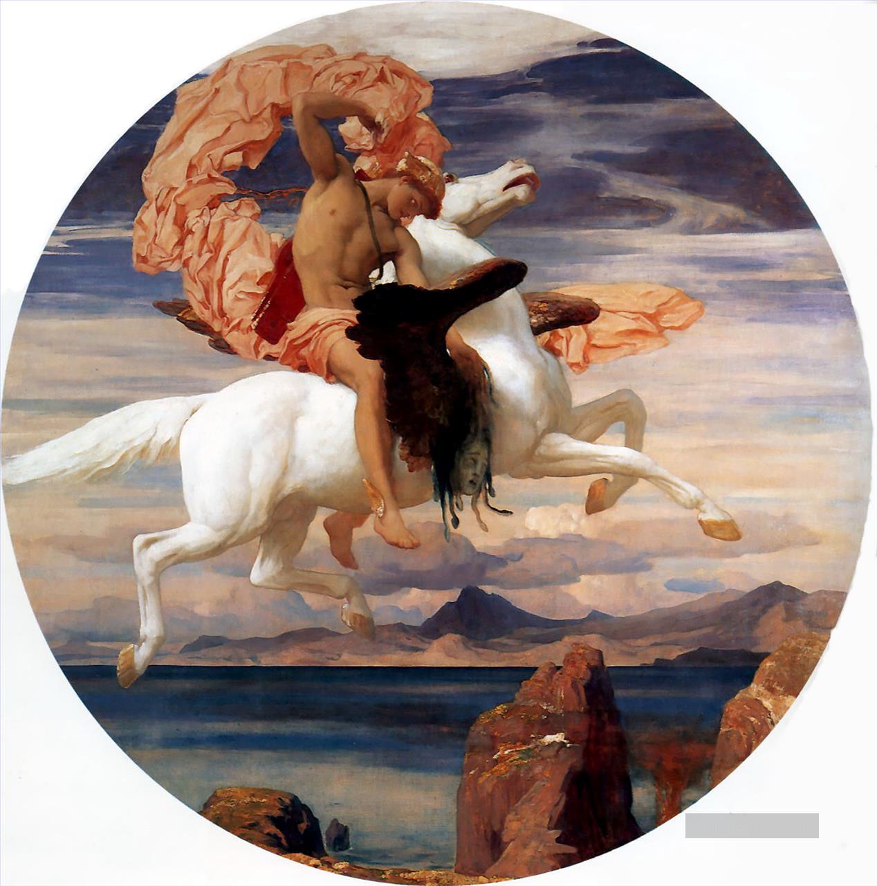 Perseus auf Pegasus hastening zu die Rettung der Andromeda 1895 Akademismus Frederic Leighton Ölgemälde